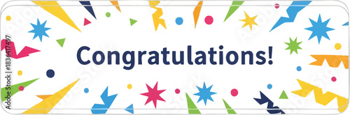 Festive Congratulations Banner with Confetti and Stars for Celebratory Occasions
