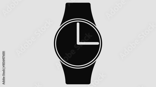 Minimalist black wristwatch with a simple dial and hands