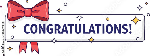 Congratulations Ribbon Banner Celebration Graphic