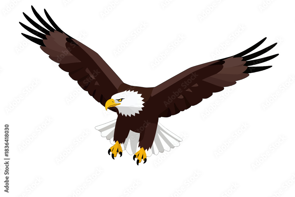 Fototapeta premium Bald Eagle in Flight Vector Illustration