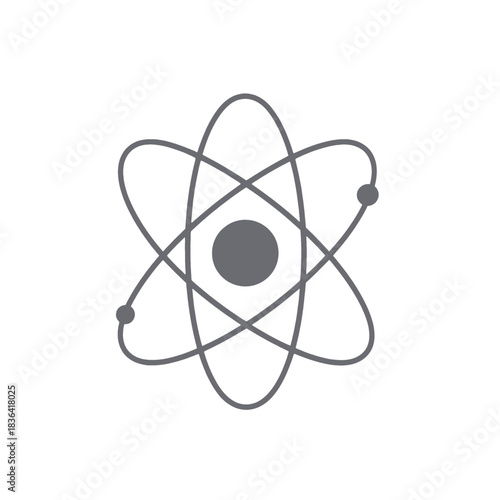 Atomic Structure Icon in Minimalist Vector Style