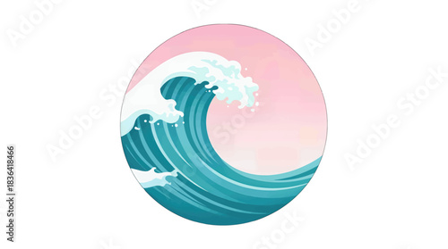 Blue Ocean Wave Vector Icon Design
