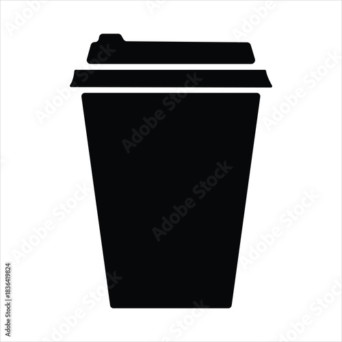 coffee cup icon silhouette vector designs. coffee cup icon Logos. Flat Vector Icon Design Template. Togo Cup icon in flat black solid vector.