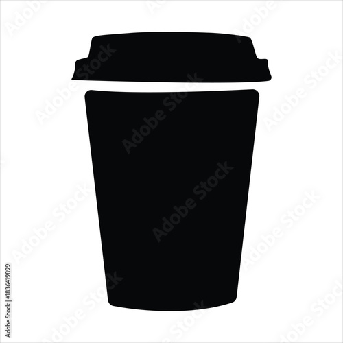 coffee cup icon silhouette vector designs. coffee cup icon Logos. Flat Vector Icon Design Template. Togo Cup icon in flat black solid vector.