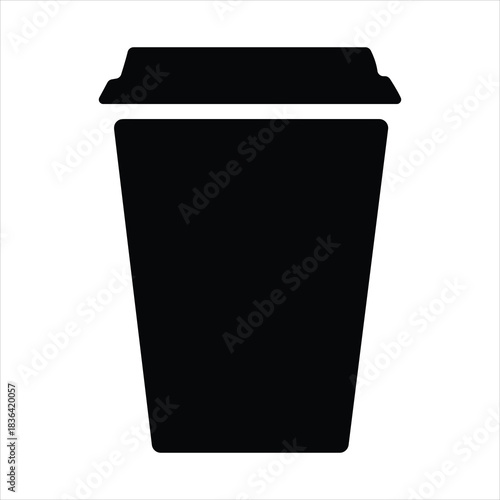coffee cup icon silhouette vector designs. coffee cup icon Logos. Flat Vector Icon Design Template. Togo Cup icon in flat black solid vector.