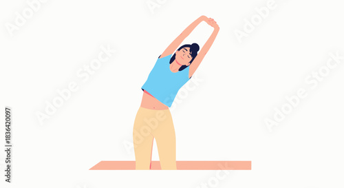 Woman Stretching in a Calm Morning Routine