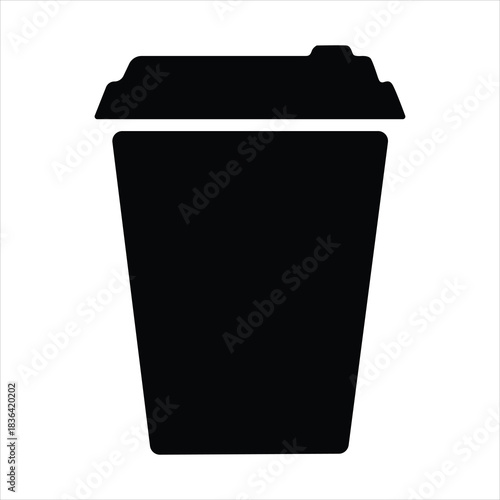 coffee cup icon silhouette vector designs. coffee cup icon Logos. Flat Vector Icon Design Template. Togo Cup icon in flat black solid vector.