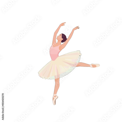 Elegant Ballet Dancer in Tutu Vector Illustration