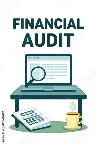 Financial Audit Flat Vector Illustration