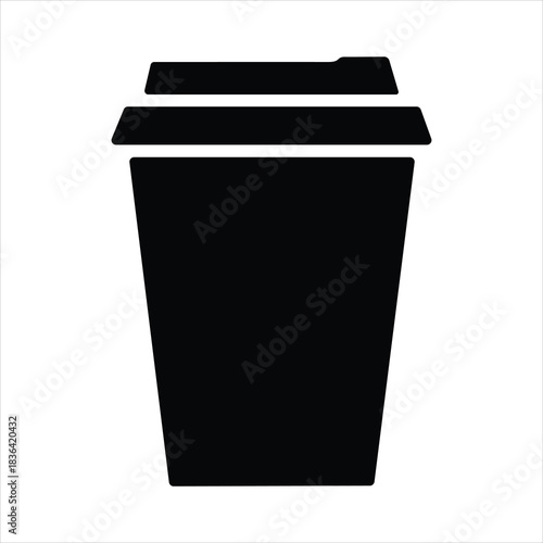 coffee cup icon silhouette vector designs. coffee cup icon Logos. Flat Vector Icon Design Template. Togo Cup icon in flat black solid vector.
