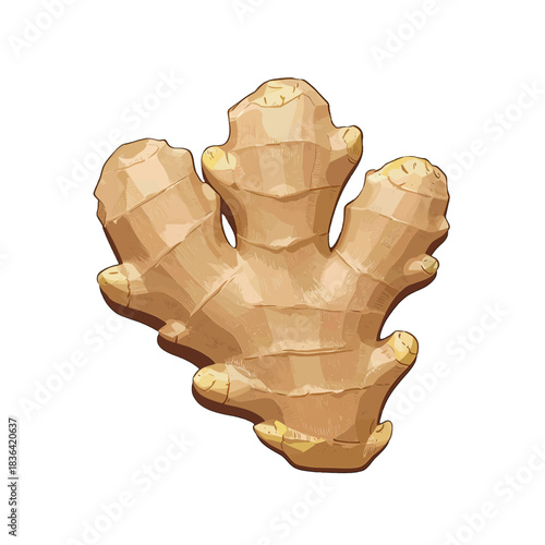 Fresh Ginger Root Vector Illustration