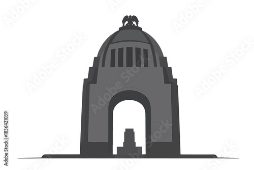 Gray Architectural Monument 3D Illustration