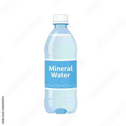 Mineral Water Bottle Vector Illustration