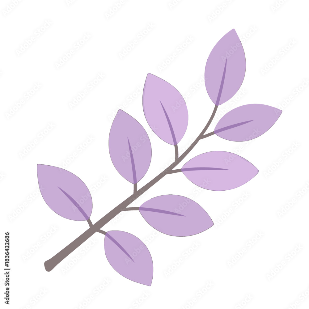 Obraz premium Purple Leaf Branch Vector Illustration