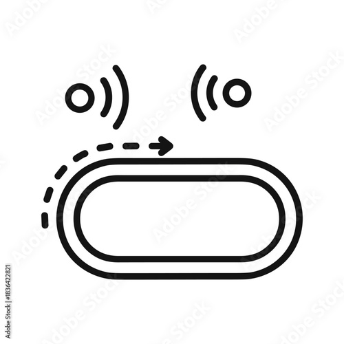 RFID / NFC Scan with Wireless Signal Transfer Outline Icon