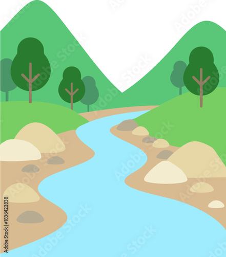 여름 숲과 계곡