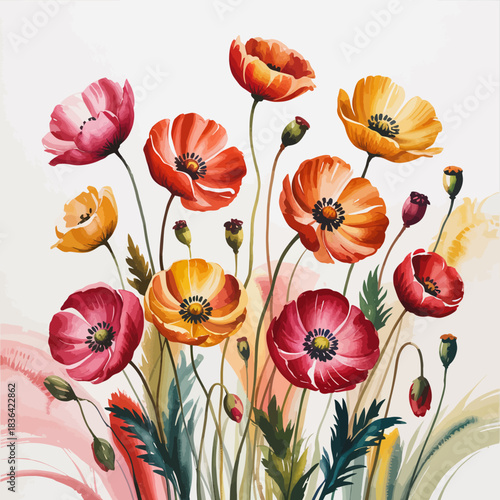 An array of vibrant spring flowers bloom in various colors, showcasing nature’s beauty and diversity, perfect for themes of joy, freshness, and celebration of life.
