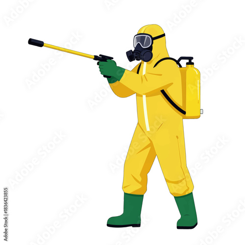 Yellow Hazmat Suit Vector Illustration