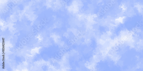 Watercolor blue sky painted background. Brush stroked painting. The concepts of freedom of life, never give up and positive though energy.