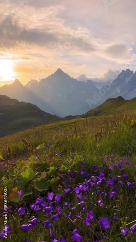 sunset in the mountains