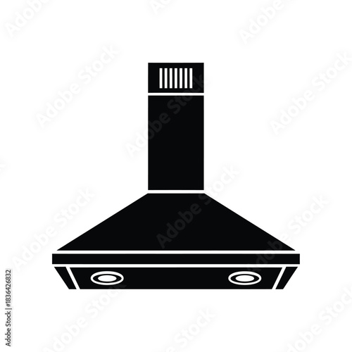 Black Silhouette of a Kitchen Range Hood ventilation