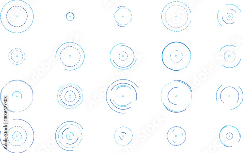 Set of abstract loading icons simple flat vector design elements isolated on white background for web and mobile apps