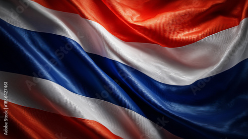 thai flag waving in the wind thailand