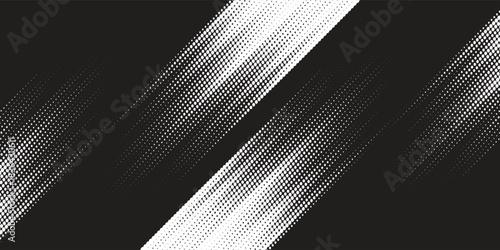 Abstract Black Diagonal Halftone Pattern With White Stripes For Modern Backgrounds