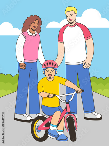 Mixed Family – Teaching Biking