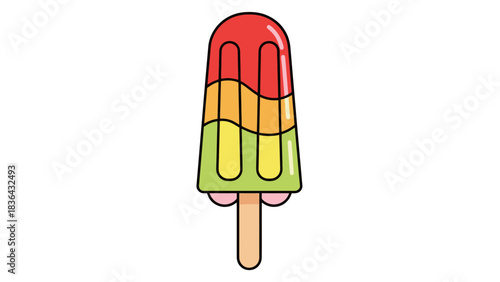 Colorful Ice Pop Treat on Stick Sweet Frozen Dessert