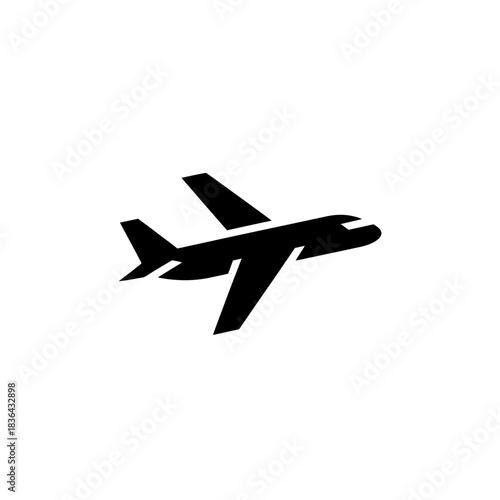 Airplane Silhouette Icon – Minimal Jet Flight Vector Design