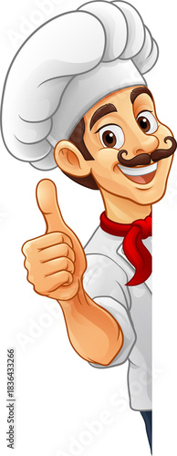A chef or baker cartoon coo...