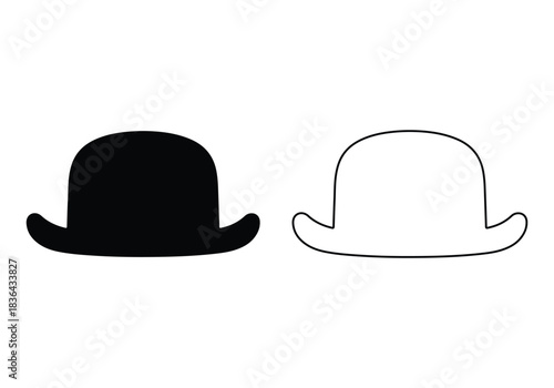 Top hat icon collection. Solid, filled icon set of top hats: classic hat, silk, magicians , vintage , steampunk top hat, wedding top. Vector icon. Hat icon filled flat sign concept for web design.Hat 
