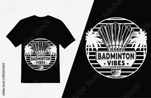 Sporty badminton vibes graphic design for summer apparel and beach fun projects, perfect for t-shirts and merchandise