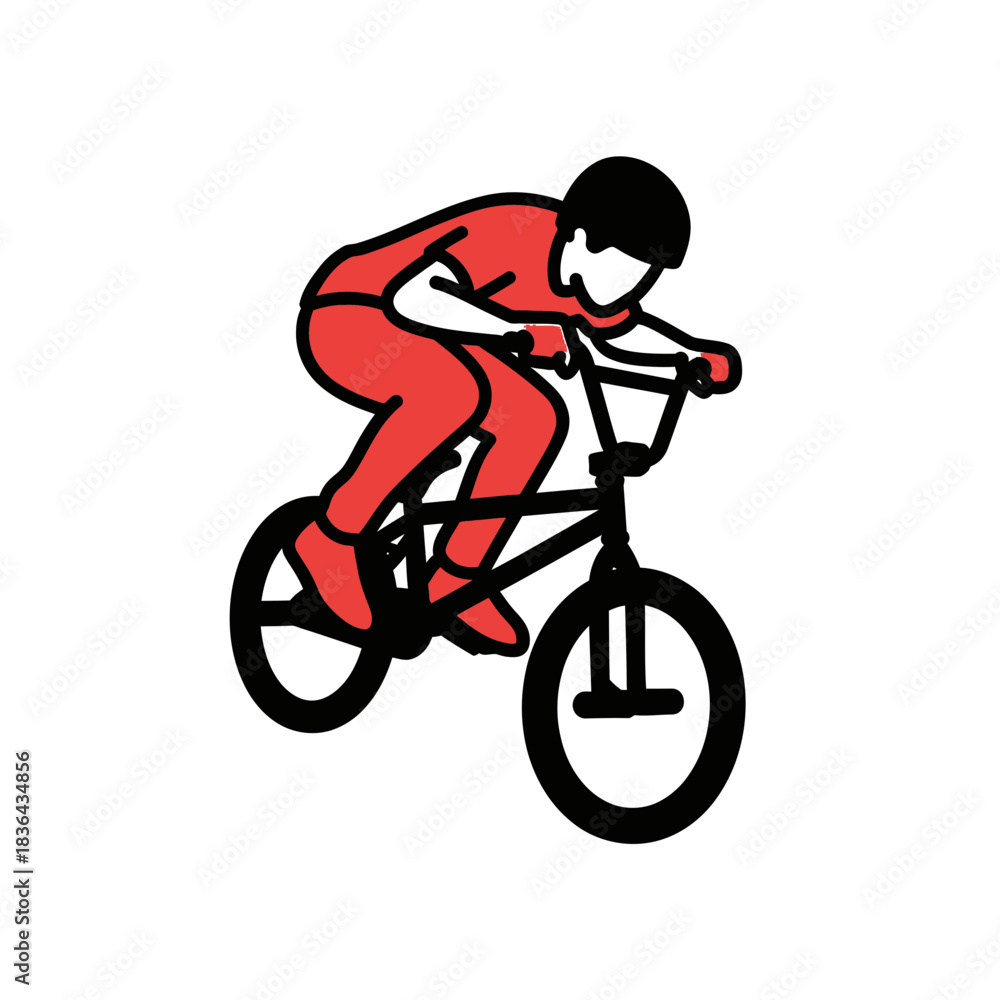 Fototapeta premium BMX Rider Jump Silhouette – Extreme Bicycle Stunt Action Vector
