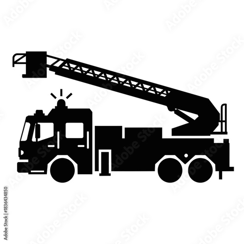 Dump Truck Silhouette Icon – Construction Loader Vehicle Vector Design