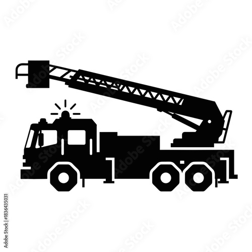 Dump Truck Silhouette Icon – Construction Loader Vehicle Vector Design