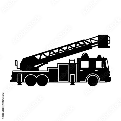 Dump Truck Silhouette Icon – Construction Loader Vehicle Vector Design