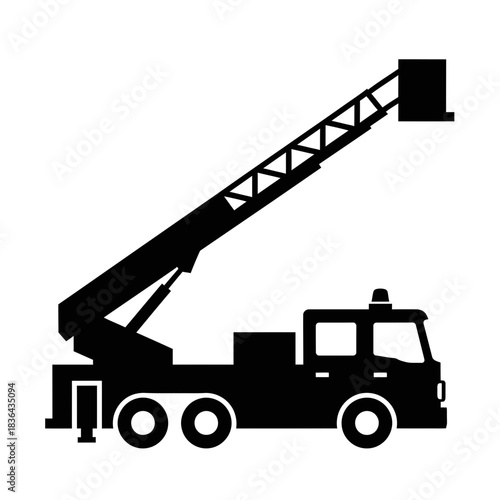 Dump Truck Silhouette Icon – Construction Loader Vehicle Vector Design