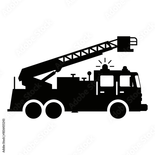 Dump Truck Silhouette Icon – Construction Loader Vehicle Vector Design