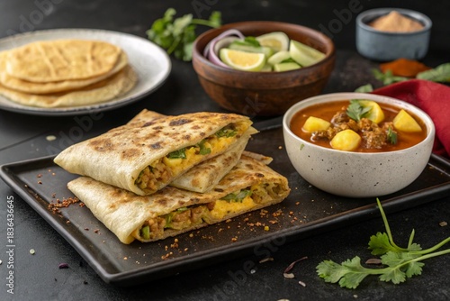 Crispy Mughlai Paratha with Egg Filling – Bengali Street Food Photo