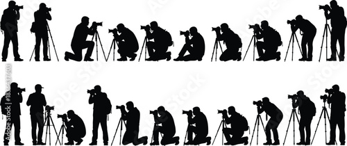 Massive collection of over 100 black silhouette figures, including people running, walking, jumping, standing, 