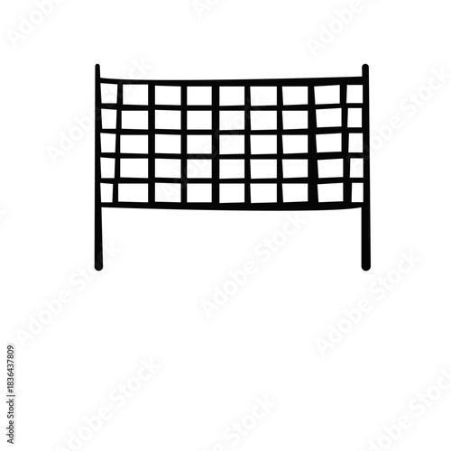 Volley ball net icon. Curved net pattern. Seamless design for sportswear or equipment like soccer goals, volleyball nets, basketball hoops, hockey nets, and athletic gear in black.