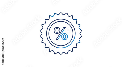 Percentage sign in blue circle