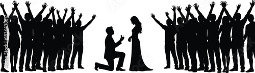 Collection of eight professional business people silhouettes, male and female, writing notes or signing documents on clipboards and tablets, representing office tasks, communication, and management.