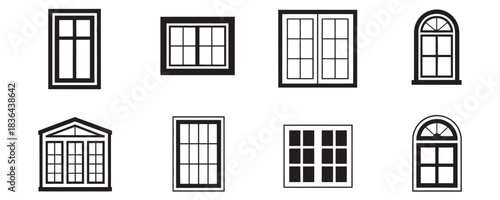 Various window styles and designs for architecture and interior
