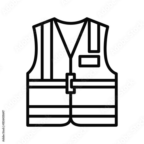 black outline safety vest icon clip art preview