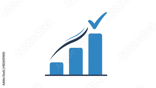 Growth Chart with Check Mark - Business Success and Achievement.