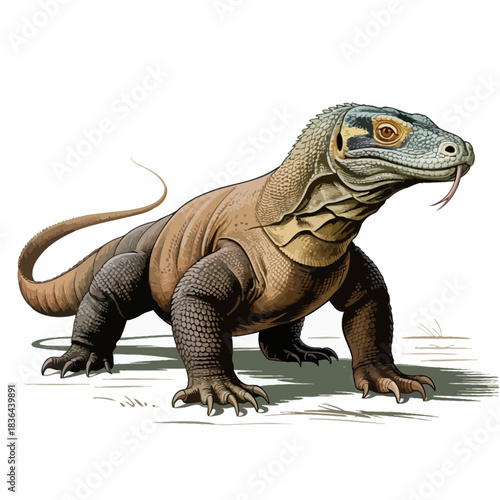 This striking image features a Komodo dragon in its natural habitat, highlighting the power and uniqueness of wildlife while also emphasizing the beauty of nature.