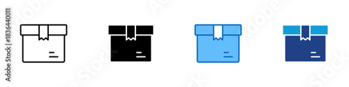 Parcel Multiple Style Icon Design Vector - sealed delivery box representing a shipped item, mail package, or product order